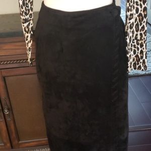 100% long leather (suede) skirt